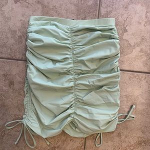 Mint green ruched skirt
